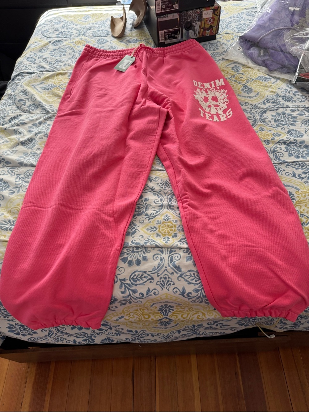 Denim Tears Pink Sweatpants - Bright Pink Size 2X